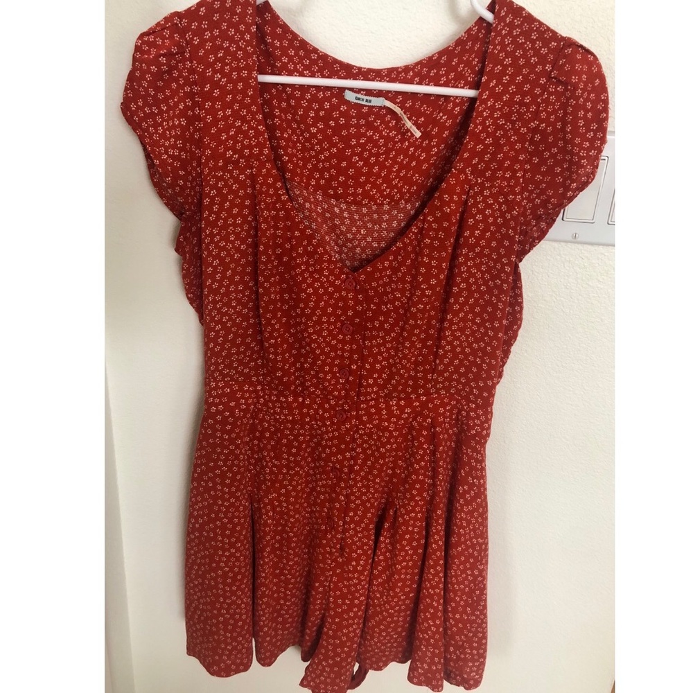 Floral red romper